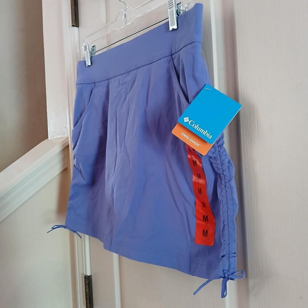 NWT Columbia Active Fit Purple Lotus All Seasons Ruched Skort Quick Dry UPS 50 M - Picture 2 of 5
